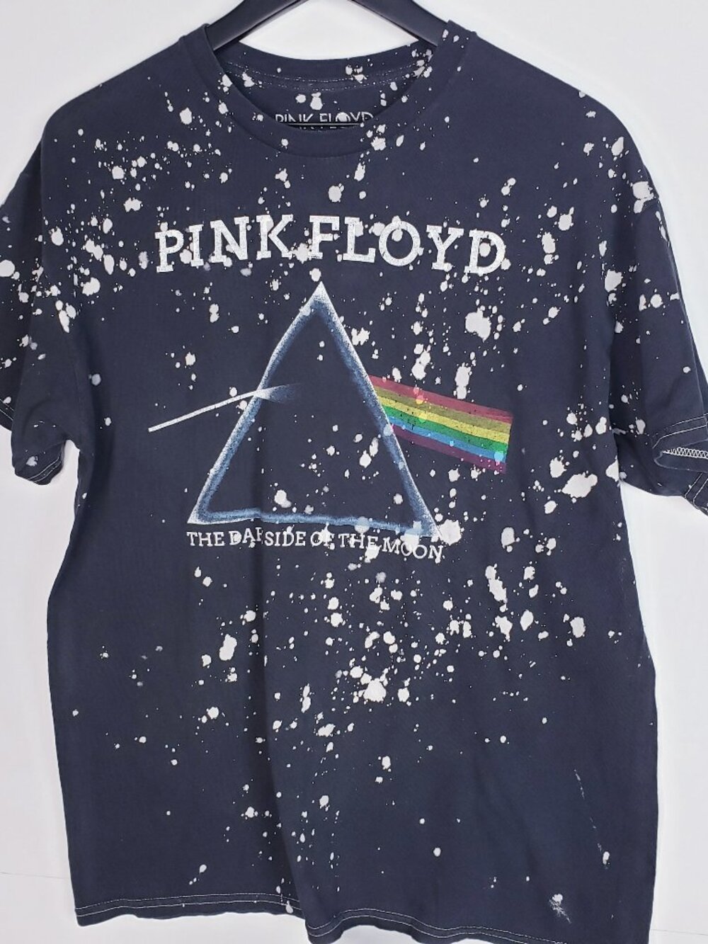 PINK FLOYD T-SHIRT DARK SIDE Size L Splatter Print
